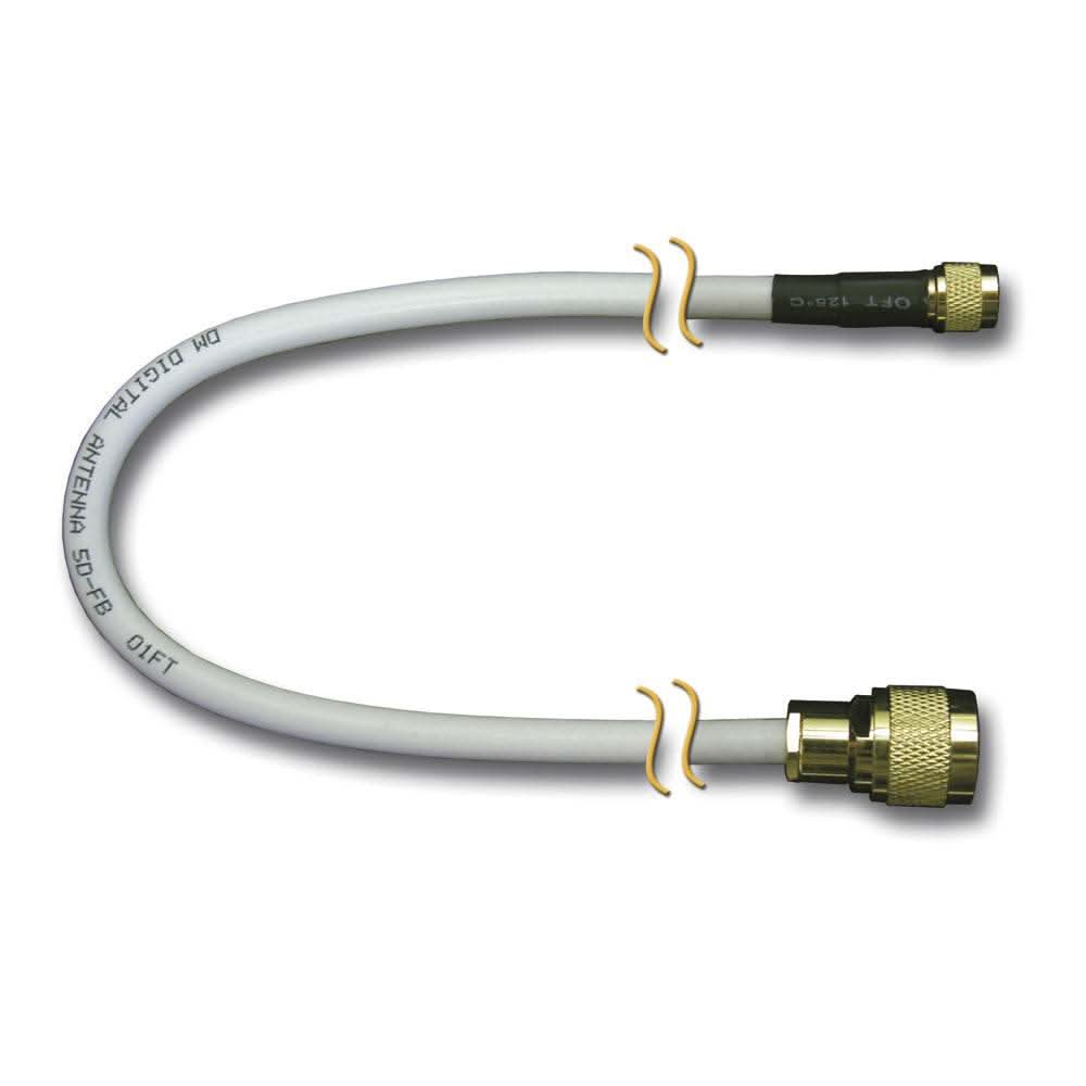 Digital Antenna 75' DA340 cable with weather-tight type N male connectors for low signal loss.