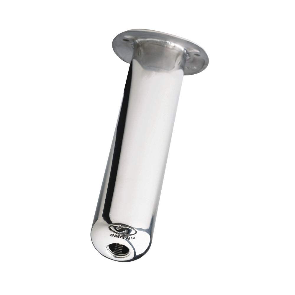 C.E. Smith Flush Mount Rod Holder 15 Degree 10.5" Deep stainless steel with drain hole