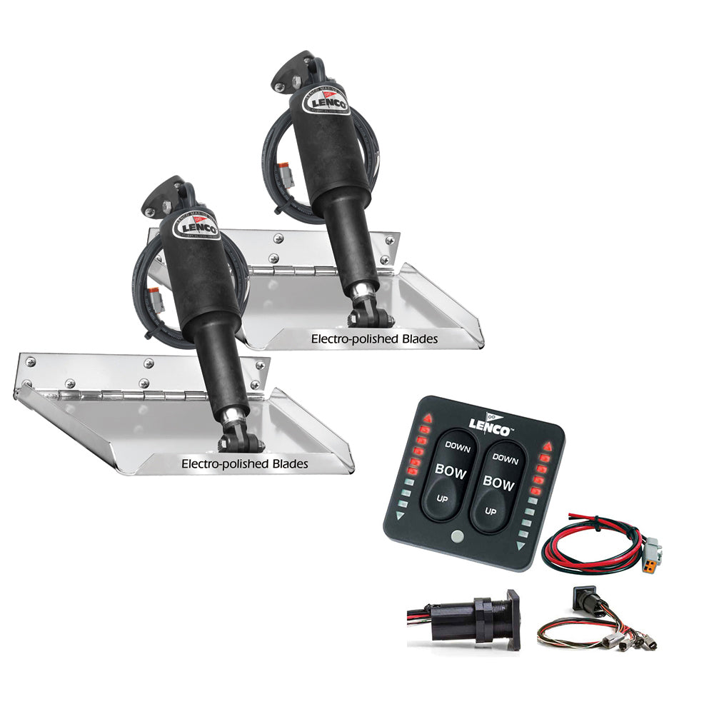 Lenco 12" x 9" Standard Performance Trim Tab Kit w/ LED Indicator Switch Kit 12V - RT12X9I - RT12X9I