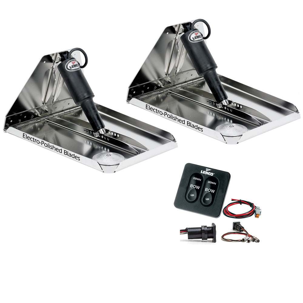 Lenco 17" x 12" Extreme Duty Performance Trim Tab Kit w/ Standard Tactile Switch Kit 12V - RT17X12XD - RT17X12XD