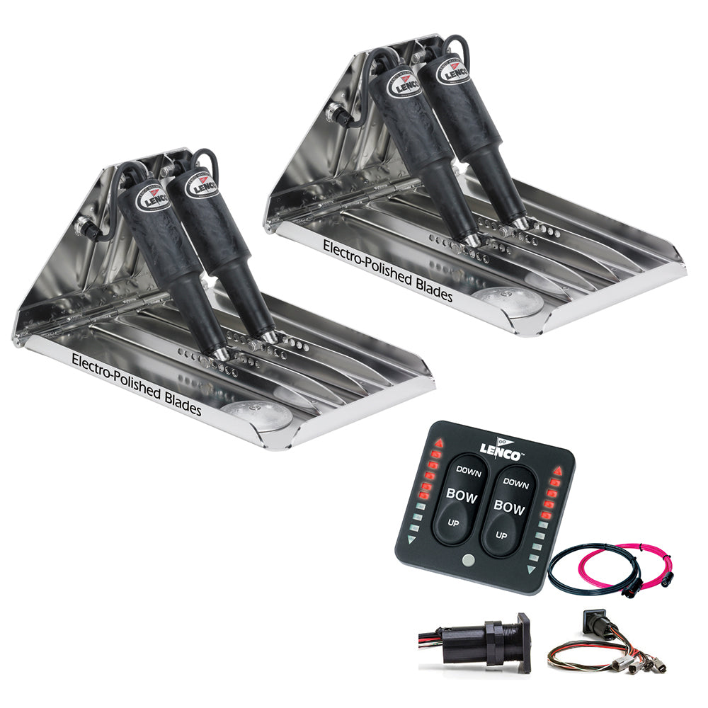 Lenco 19" x 14" Extreme Duty Performance Trim Tab Kit w/ LED Indicator Switch Kit 12V - RT19X14XDI - RT19X14XDI