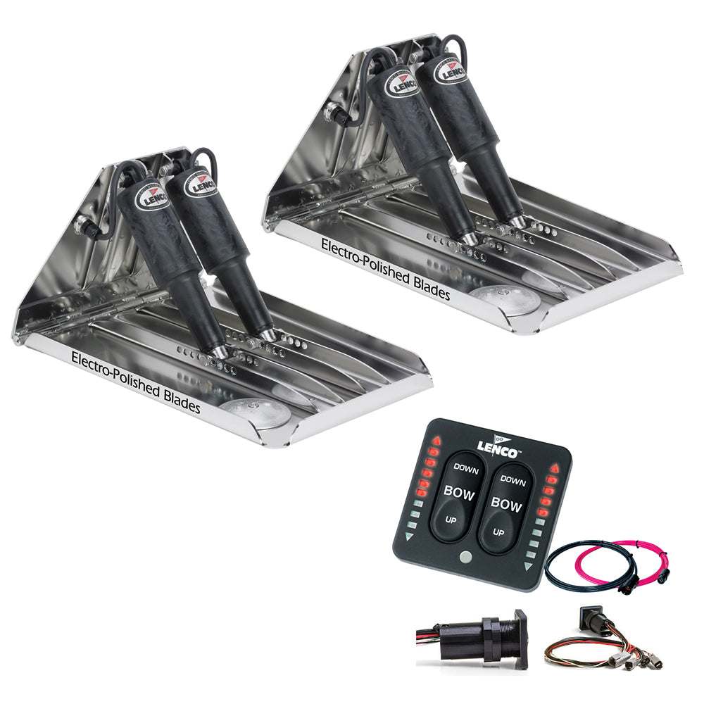 Lenco 19" x 14" Extreme Duty Performance Trim Tab Kit w/ LED Indicator Switch Kit 12V - RT19X14XDI - RT19X14XDI