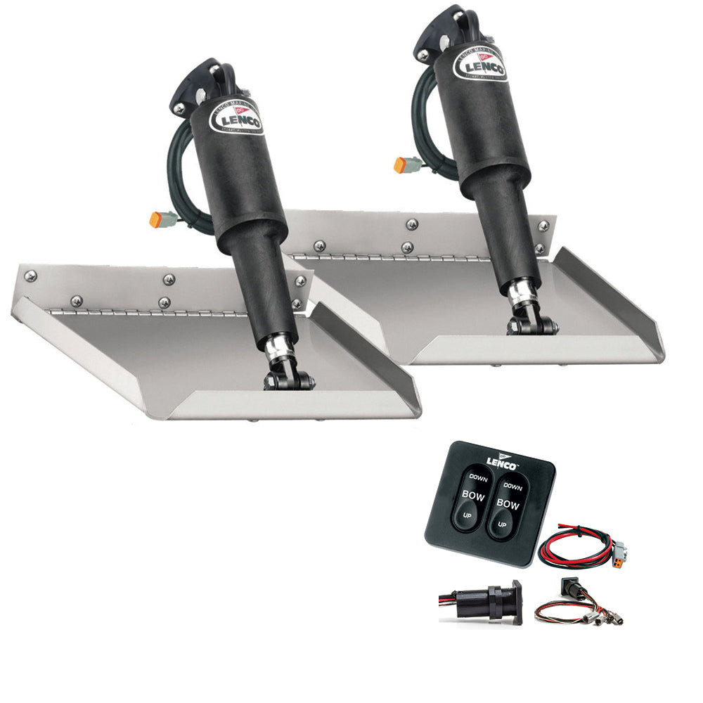 Lenco 9" x 9" Edgemount Trim Tab Kit with Standard Tactile Switch Kit 12V - TT9X9E - TT9X9E