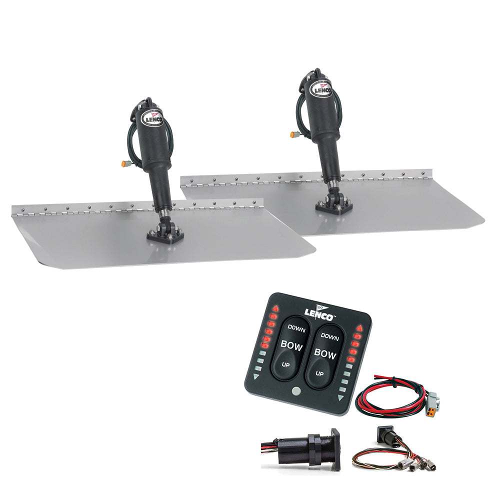 Lenco 12" x 24" Standard Trim Tab Kit with LED Indicator Switch Kit 12V - TT12X24I - TT12X24I