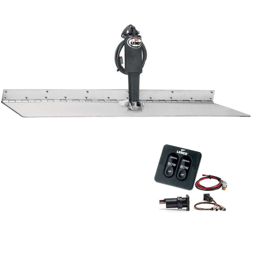 Lenco 12x30 supers strong stainless steel trim tab kit with electric actuator and tactile switch controls for boats