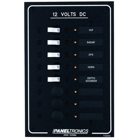 Paneltronics Standard DC 8 Position Breaker Panel w/LEDs - 9972204B