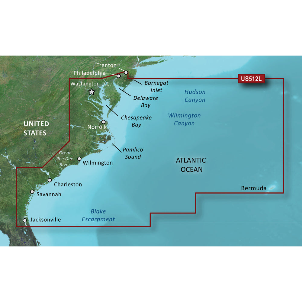 Garmin BlueChart g3 Vision HD - VUS512L - Mid-Atlantic - microSD /SD 010-C0741-00