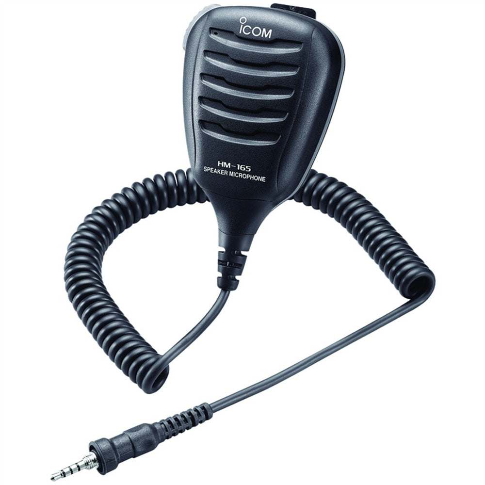 Icom HM-165 waterproof speaker mic with alligator clip for handheld VHF radios