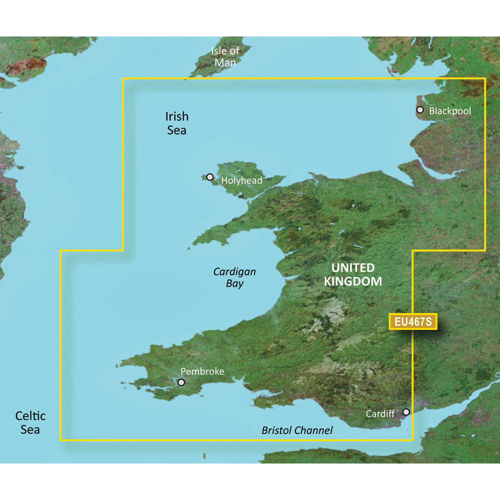 Garmin BlueChart® g3 Vision® HD - VEU467S - Blackpool to Cardiff - microSD /SD  - 010-C0811-00