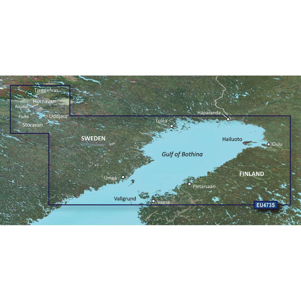 Garmin BlueChart g3 Vision HD detailed nautical chart of Gulf of Bothnia, Sweden and Finland coverage on microSD/SD card