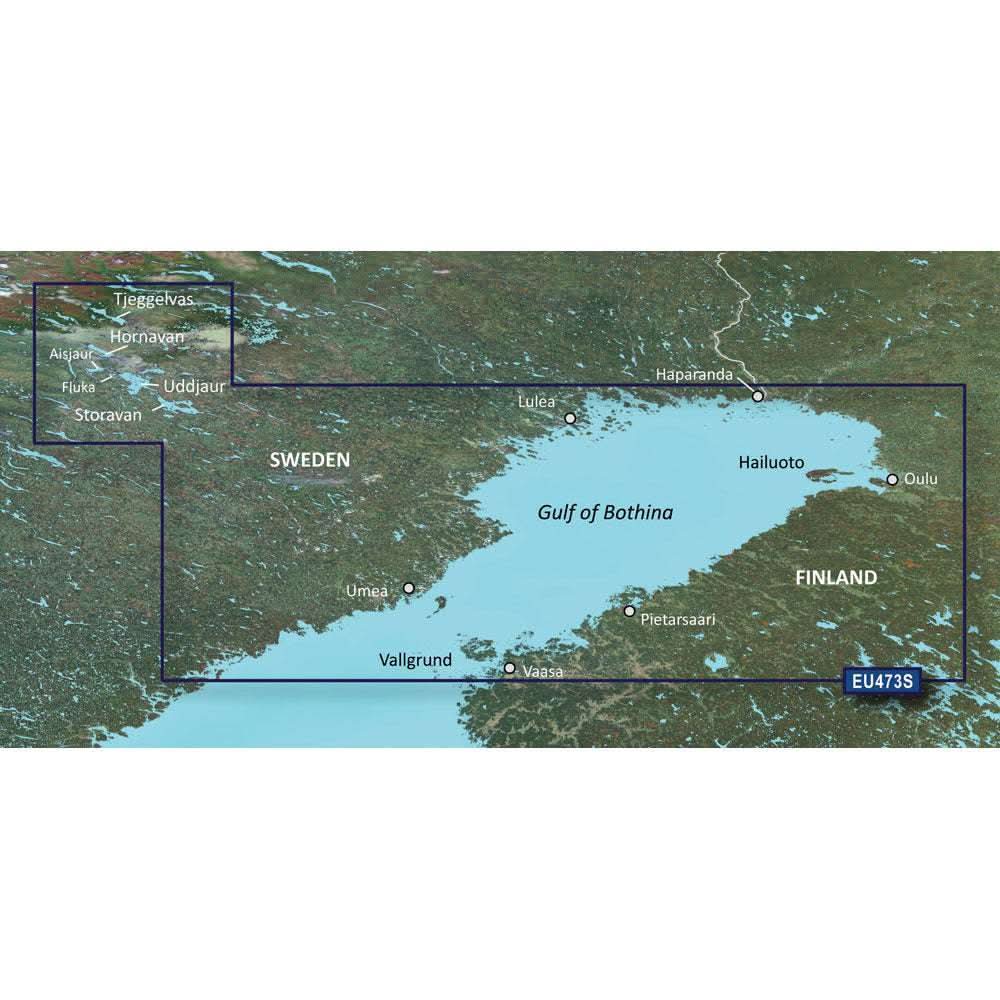 Garmin BlueChart g3 Vision HD detailed nautical chart of Gulf of Bothnia, Sweden and Finland coverage on microSD/SD card