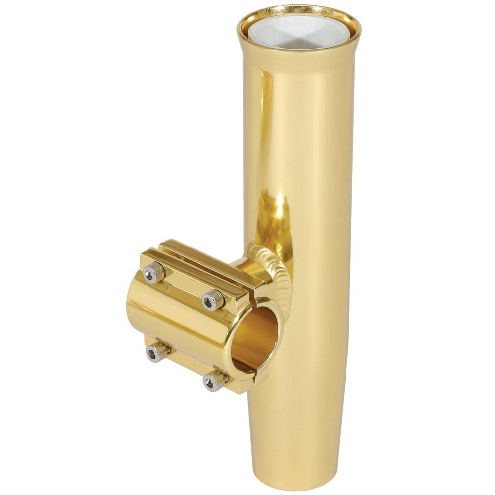 Gold aluminum Lee's Clamp-On Rod Holder with horizontal mount for 1.660" O.D. pipe