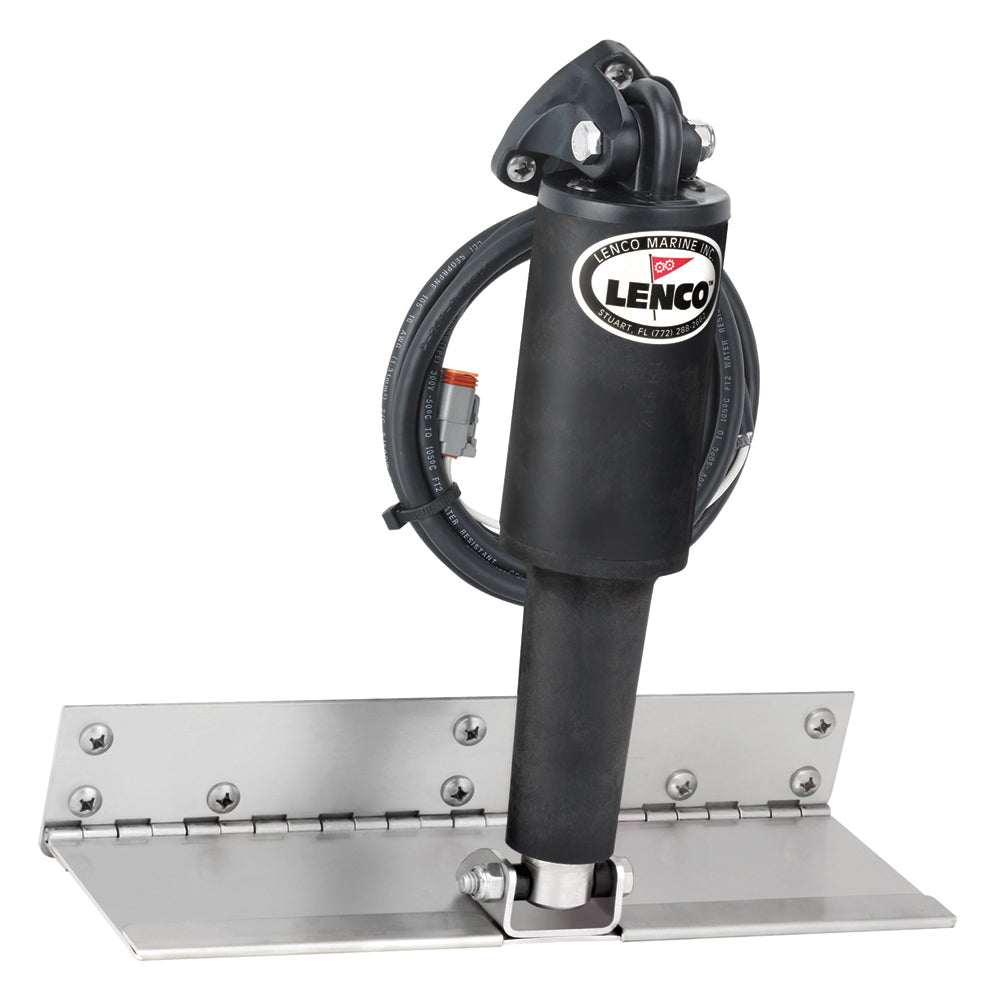 Lenco 4x12 inch Limited Space Trim Tab Kit with short actuator and stainless steel blade for boats