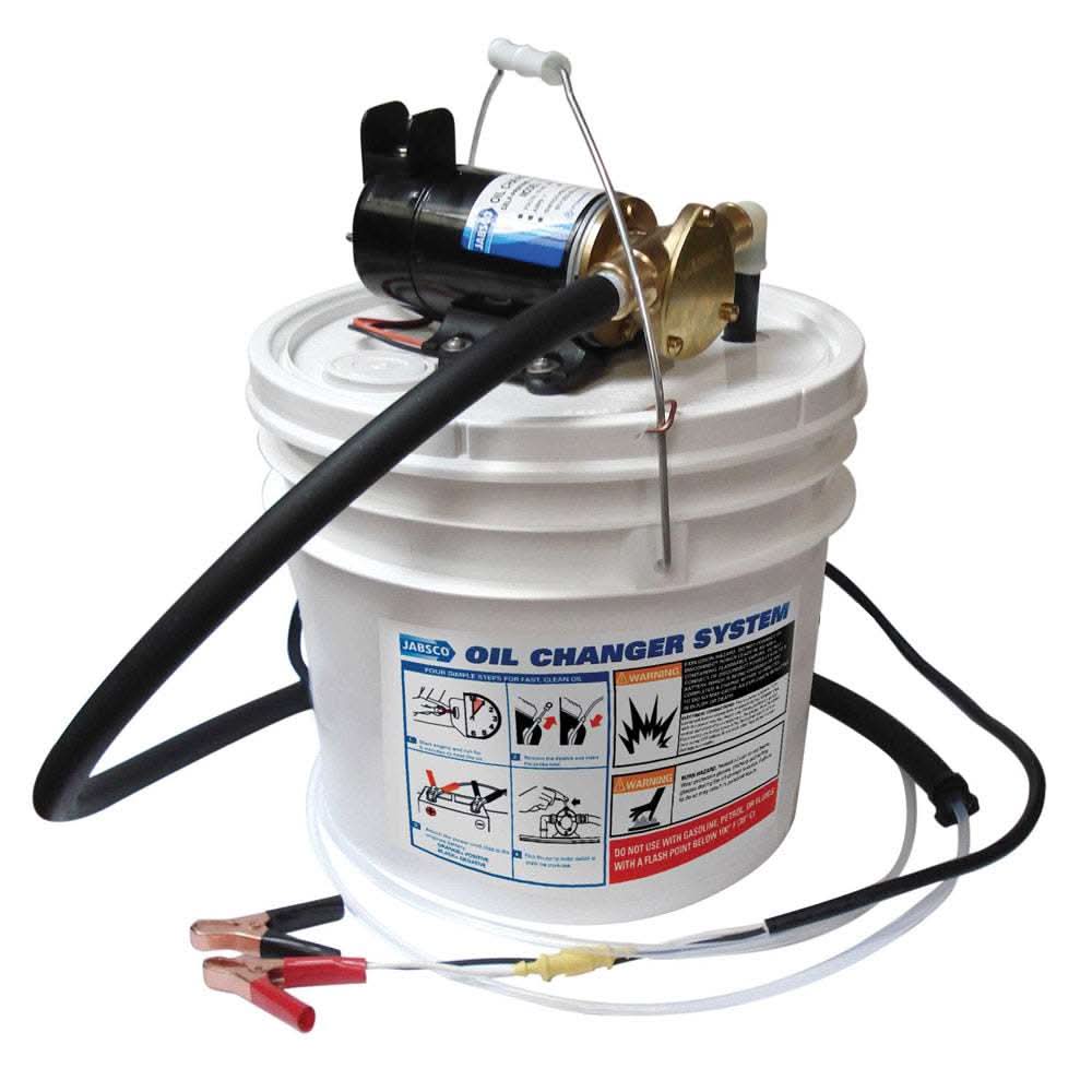 Jabsco Porta Quick Oil Changer portable oil changing system with flexible impeller pump and reservoir bucket