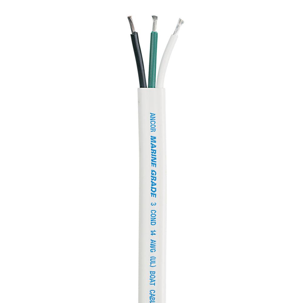 Ancor Triplex Cable 14/3 AWG marine grade white jacket with three conductors black green and white