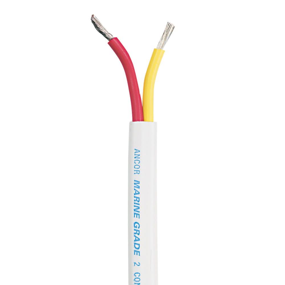 Ancor Safety Duplex Cable 12/2 with white jacket and red and yellow marine grade conductors