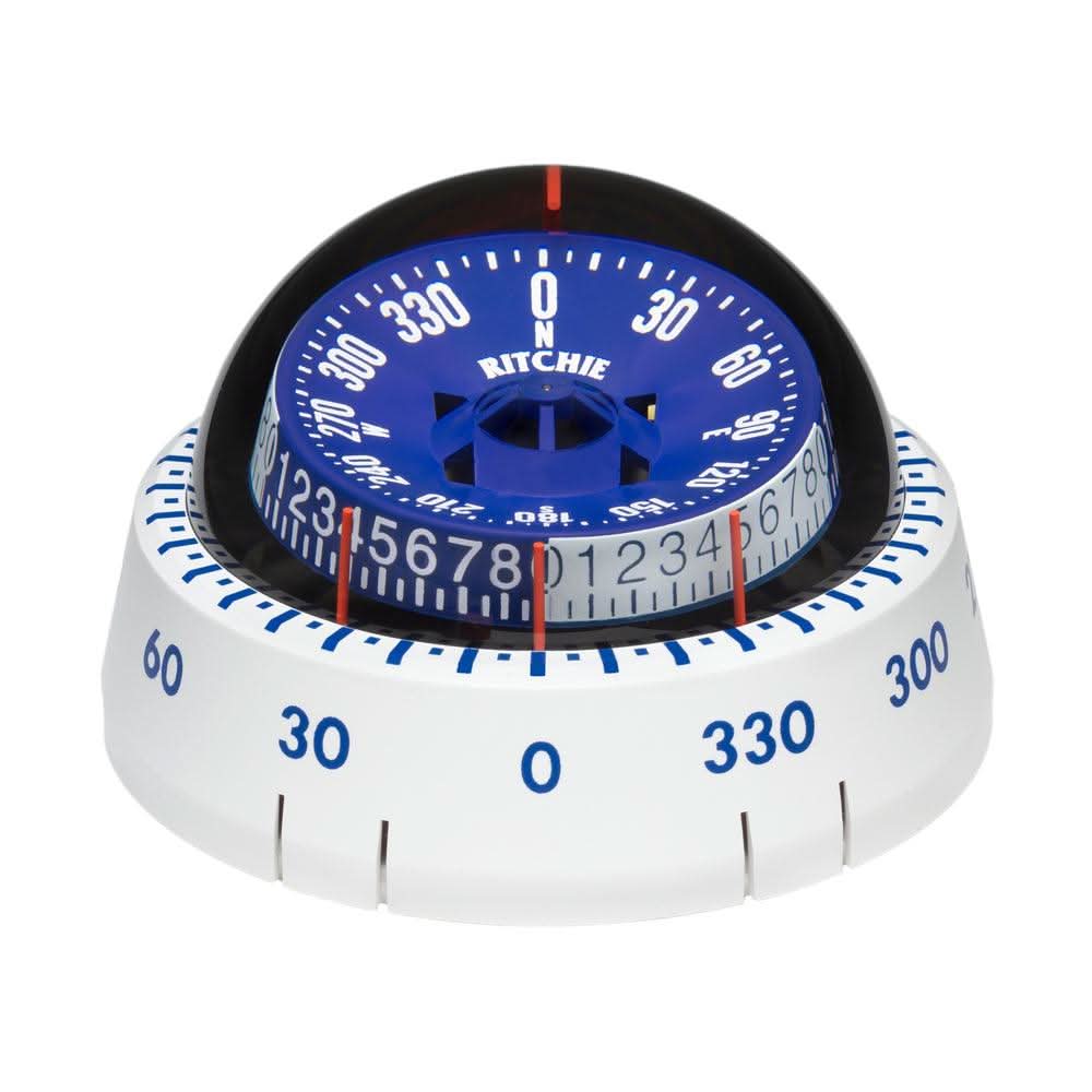 Ritchie XP-98W X-Port Tactician white surface mount compass with Course Minder bezel and tactical quadrants