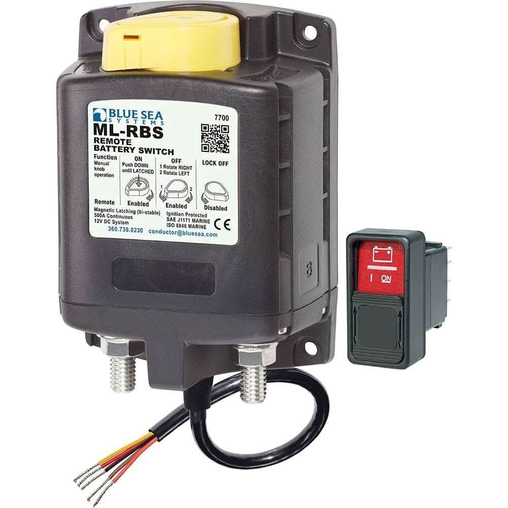 Blue Sea 7700 ML-Series remote battery switch with manual control 12V DC and wired connector