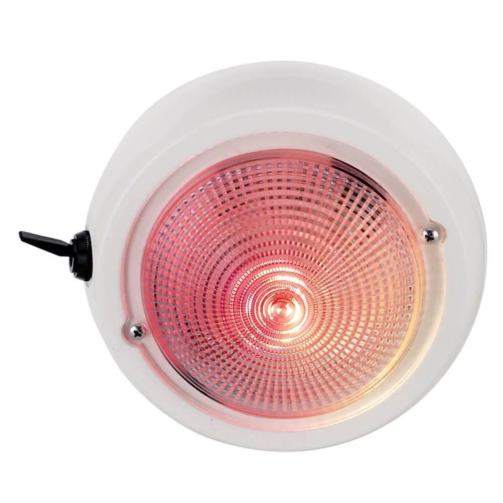 Perko Dome Light with Red & White Bulbs - 1263DP1WHT