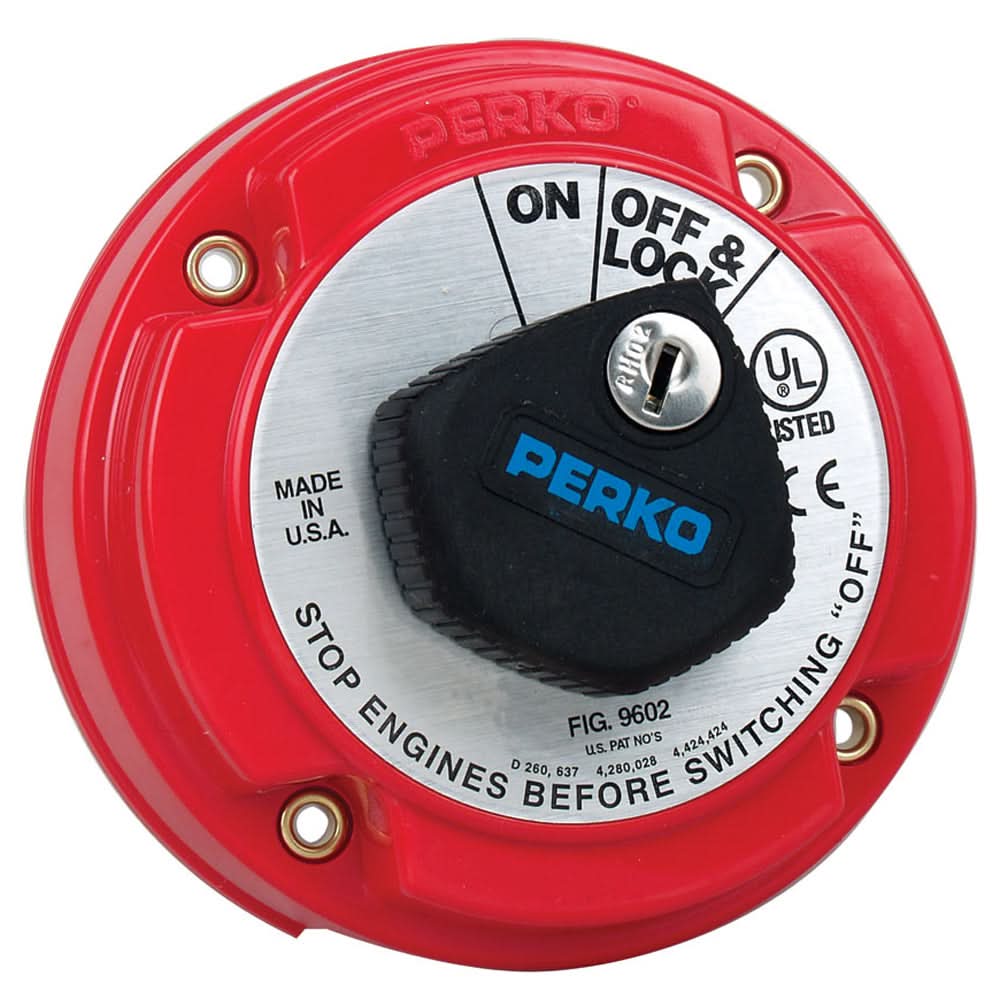 Perko Medium Duty Main Battery Disconnect Switch with Key Lock - 9602DP
