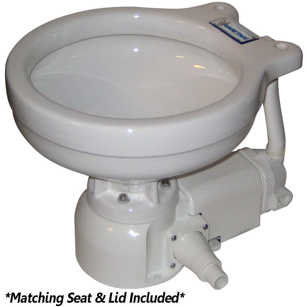 Raritan Sea Era Marine electric toilet with integral pump and straight discharge, 12V marine-size bowl