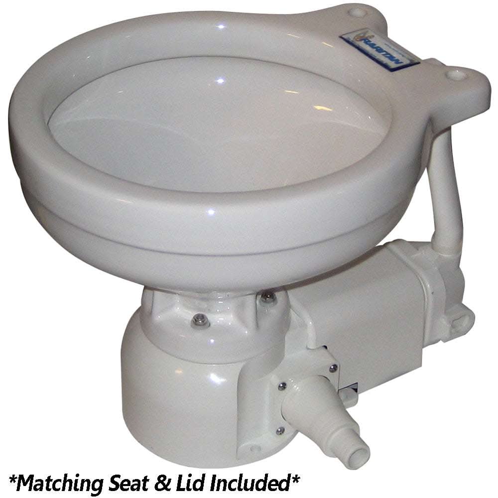 Raritan Sea Era Marine electric toilet with integral pump and straight discharge, 12V marine-size bowl