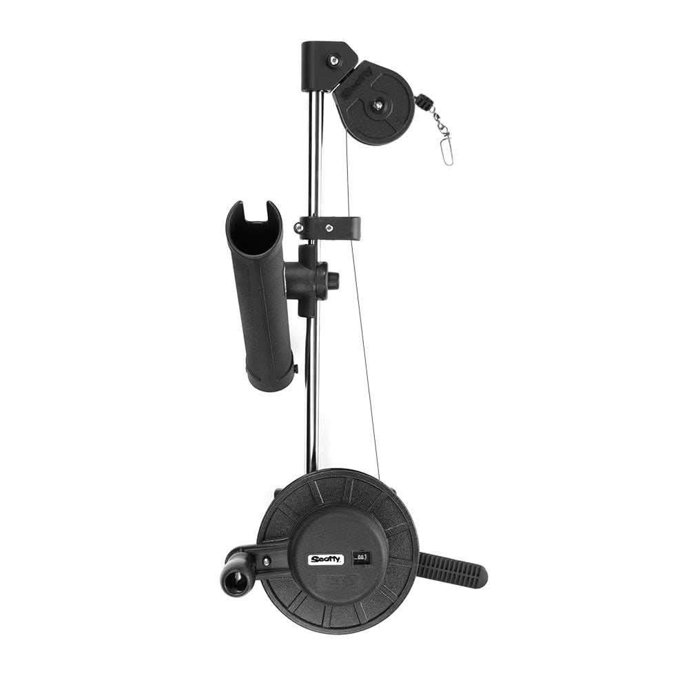 Scotty 1050 Depthmaster compact manual downrigger with stainless steel boom and rod holder