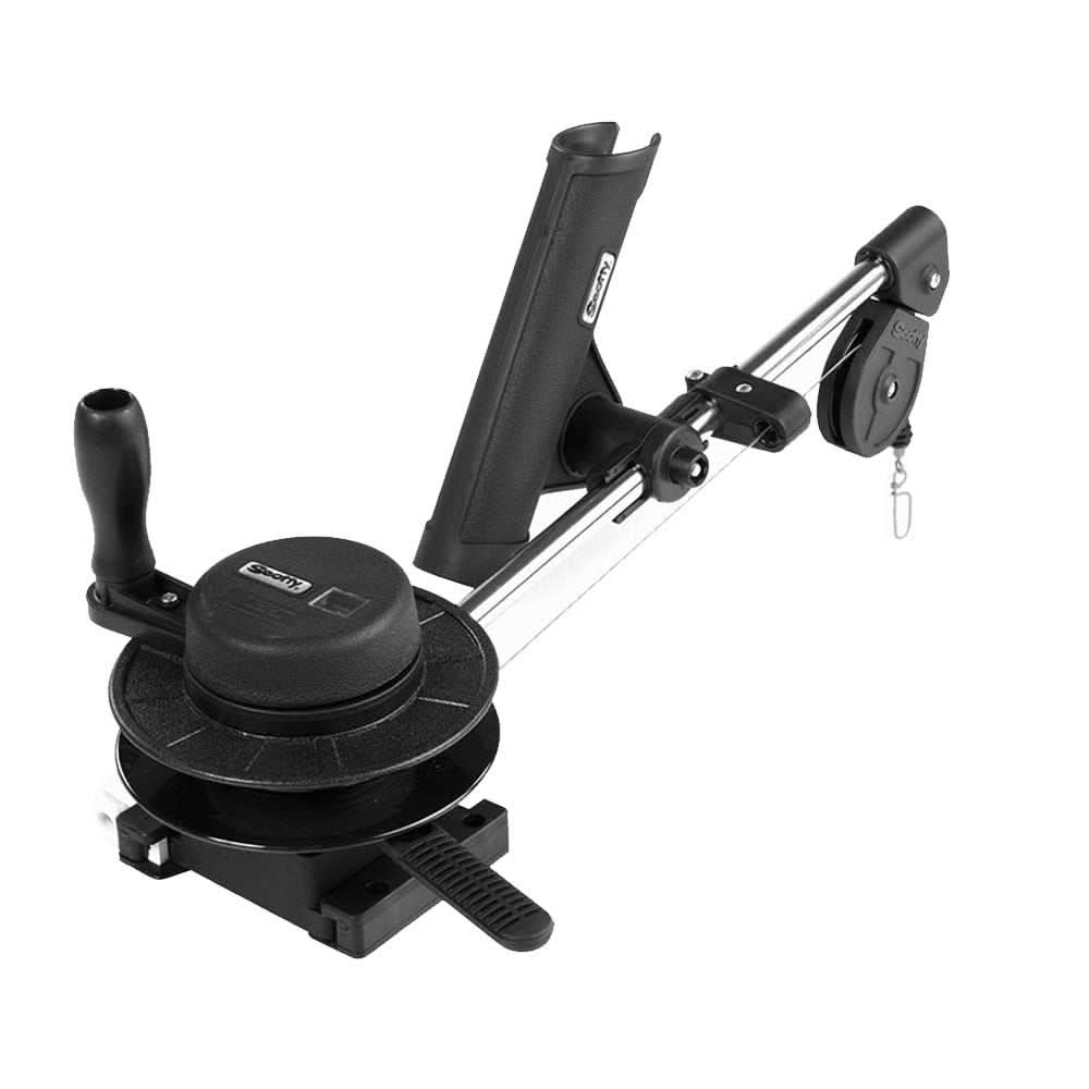 Scotty 1050 Depthmaster compact manual downrigger with stainless steel boom and adjustable rod holder