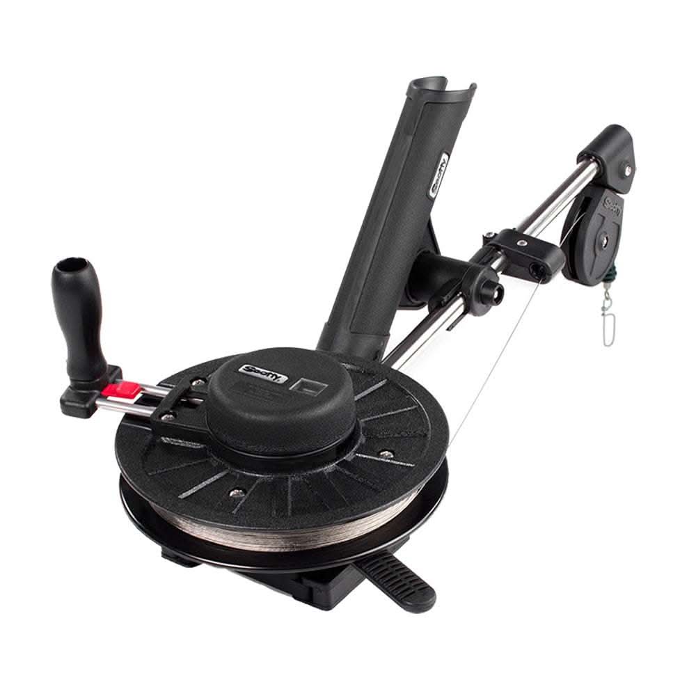 Scotty 1060 Depthking manual downrigger with rod holder and smooth crank for precise trolling depth control