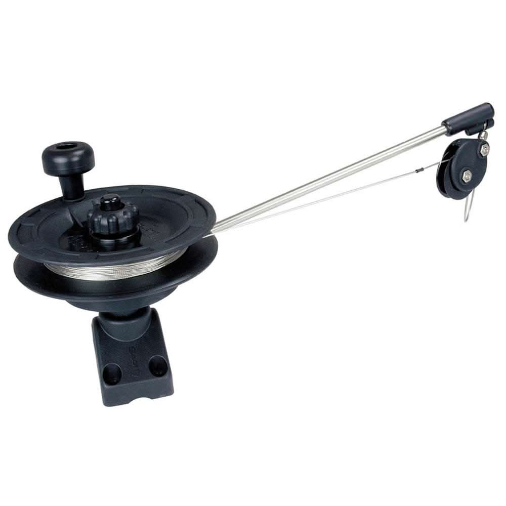 Scotty 1073 Laketroller bracket mount downrigger with 360-degree rotation and stainless steel cable