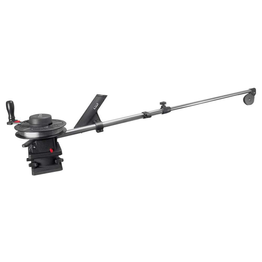 Scotty 1091 telescoping 60" longarm manual downrigger with swivel base and rod holder for big boats