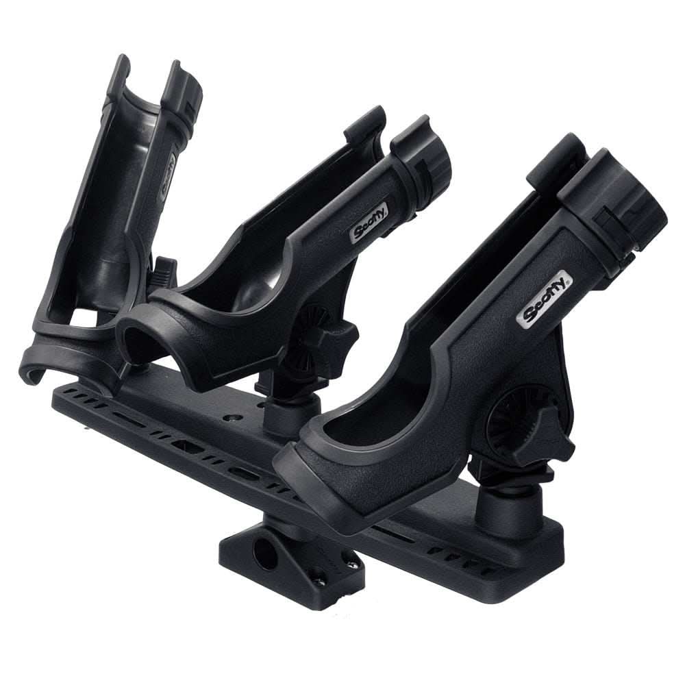 Scotty Triple Rod Holder with 3 black 230 Power Lock rod holders and adjustable mount