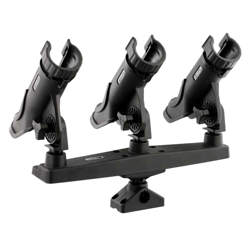 Scotty Triple Rod Holder with three 230 Power Lock rod holders in black nylon material