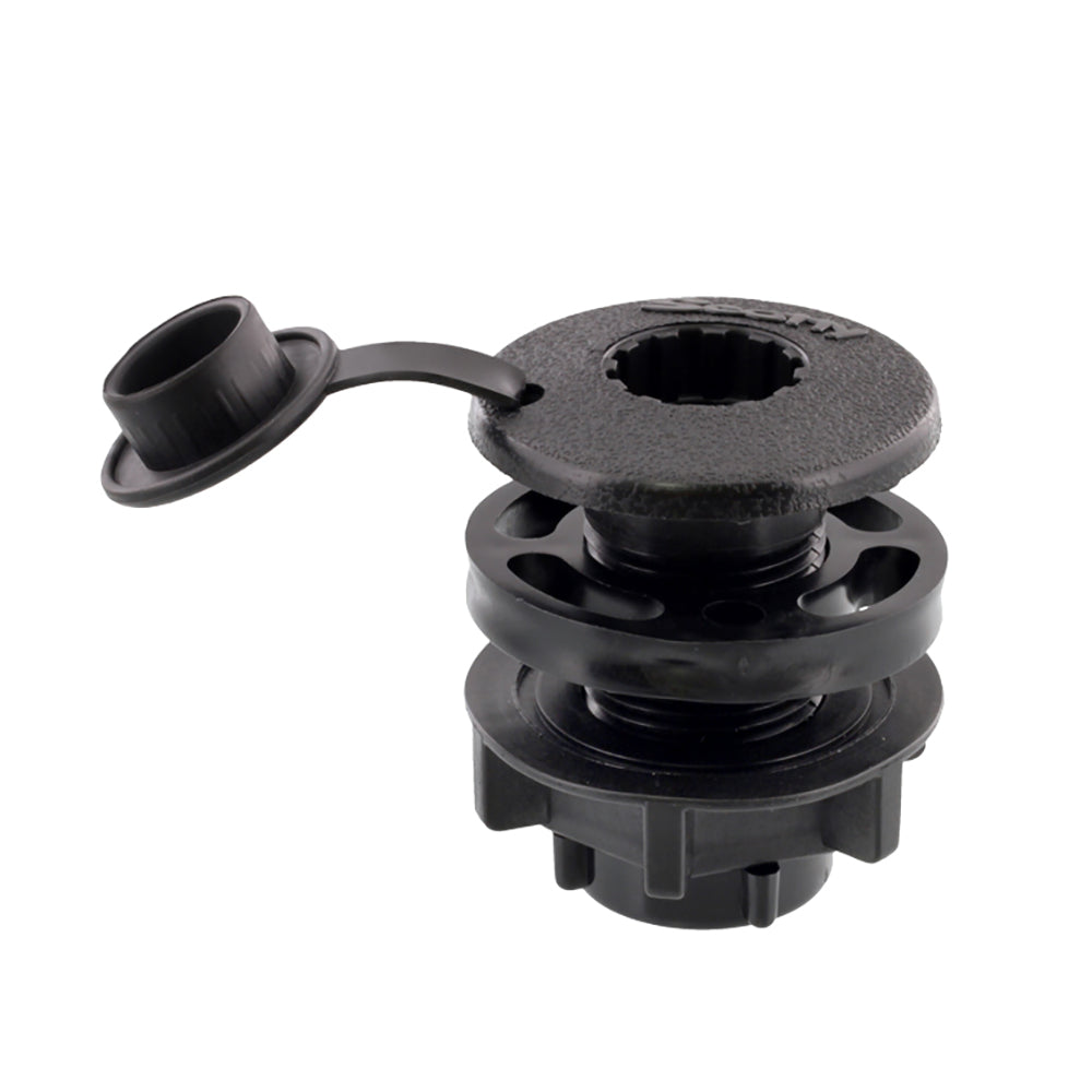 Scotty Compact Threaded Round Deck Mount - 444-BK