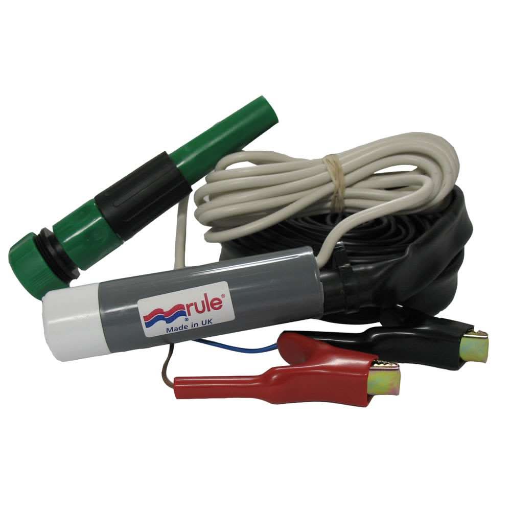 Rule iL500 Plus Inline Pump Kit 12V with spray nozzle, cables, and layflat hose for diesel and water transfer