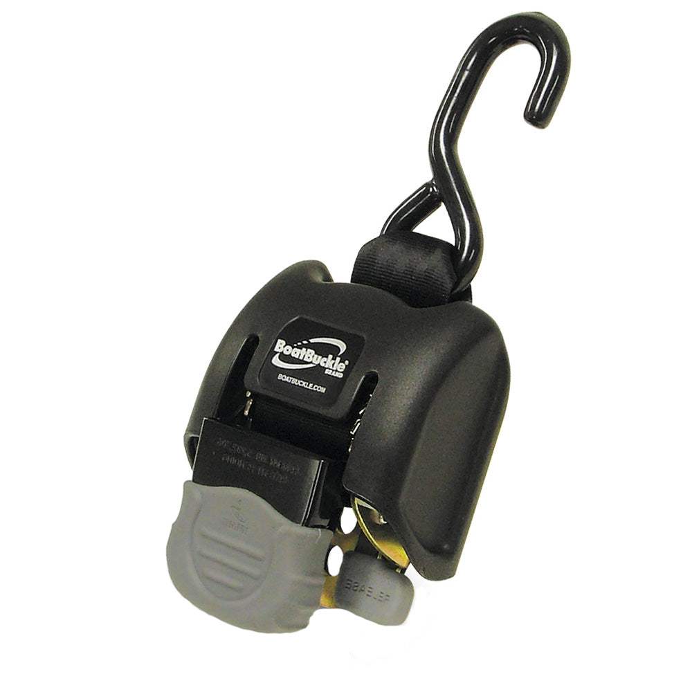 BoatBuckle G2 retractable transom tie-down with hook and durable casing