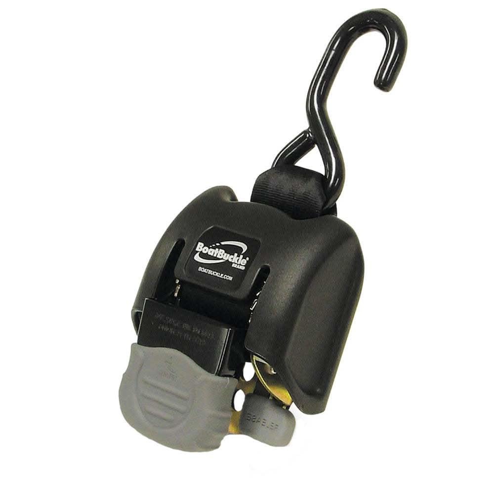 BoatBuckle G2 retractable transom tie-down with hook and durable casing