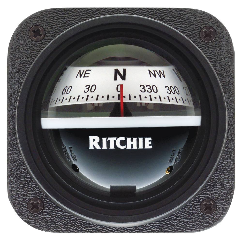 Ritchie V-527 Kayak Compass with white dial and bulkhead mount, easy-to-read 2-3/4" dial, adjustable up to 45 degrees