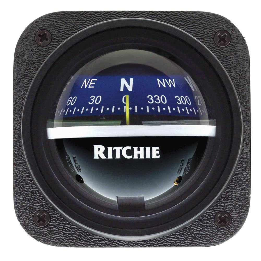 Ritchie V-537B Explorer bulkhead mount compass with blue dial and night illumination