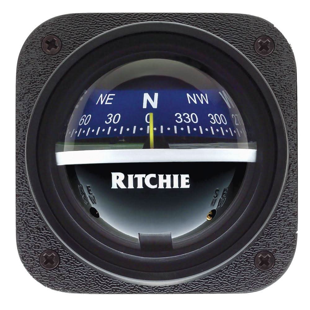 Ritchie V-537B Explorer bulkhead mount compass with blue dial and 12v night illumination