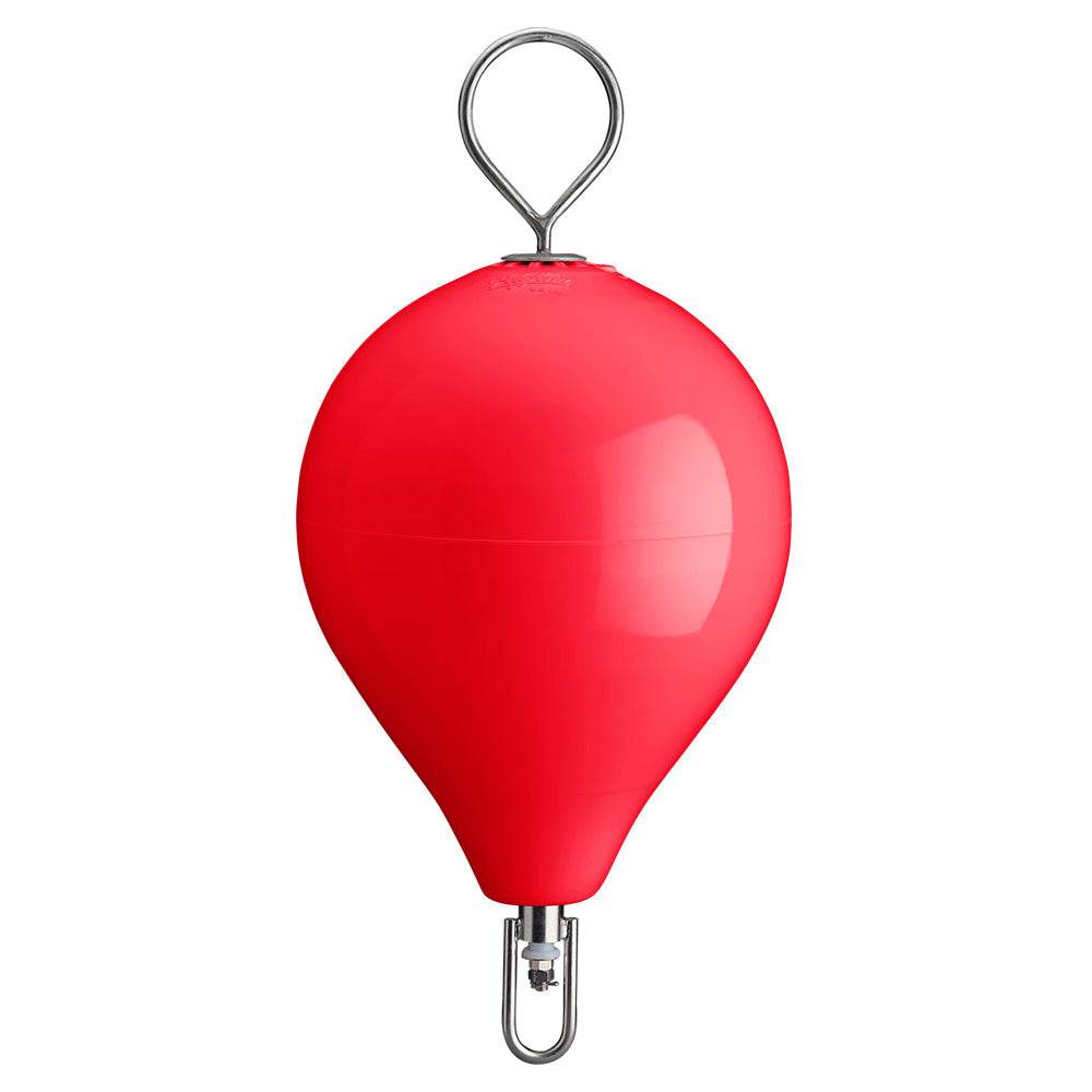 Polyform 17 inch CM mooring buoy in red with stainless steel iron and vinyl surface