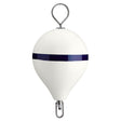 Polyform Mooring Buoy w/SS 17" Diameter - White Blue Stripe - CM-3SS W-STR