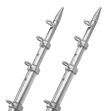 TACO 15' Telescopic Outrigger Poles HD 1-1/2" - Silver/Silver - OT-0542VEL15-HD - OT-0542VEL15-HD