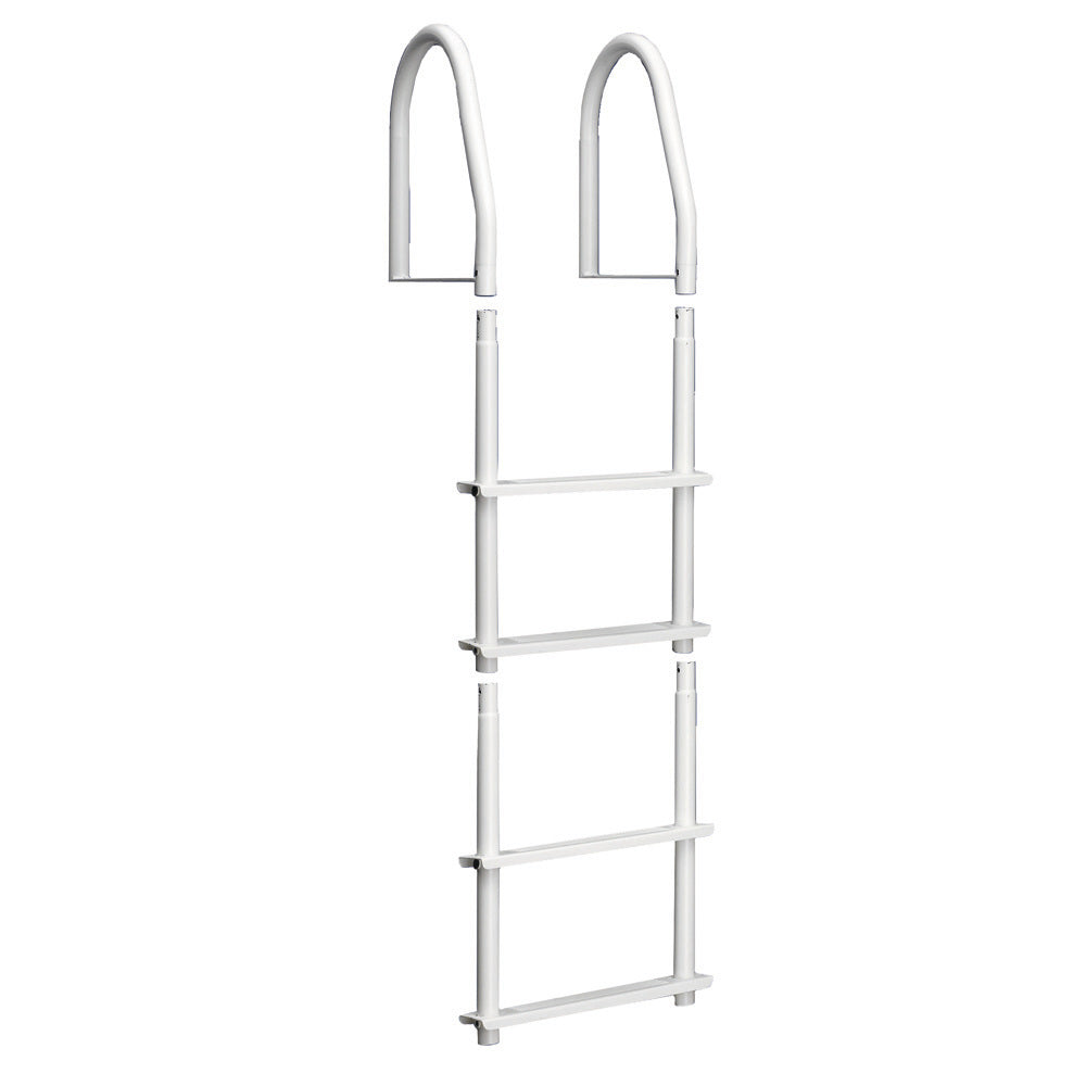 Dock Edge Fixed 4 Step Ladder Bright White Galvalume - 2104-F