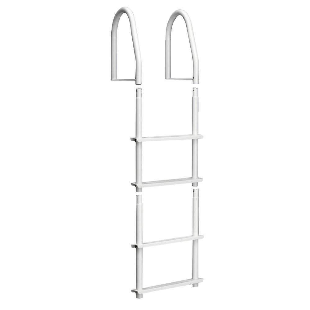 Dock Edge Fixed 4 Step Ladder bright white galvalume marine dock ladder with stainless steel hardware