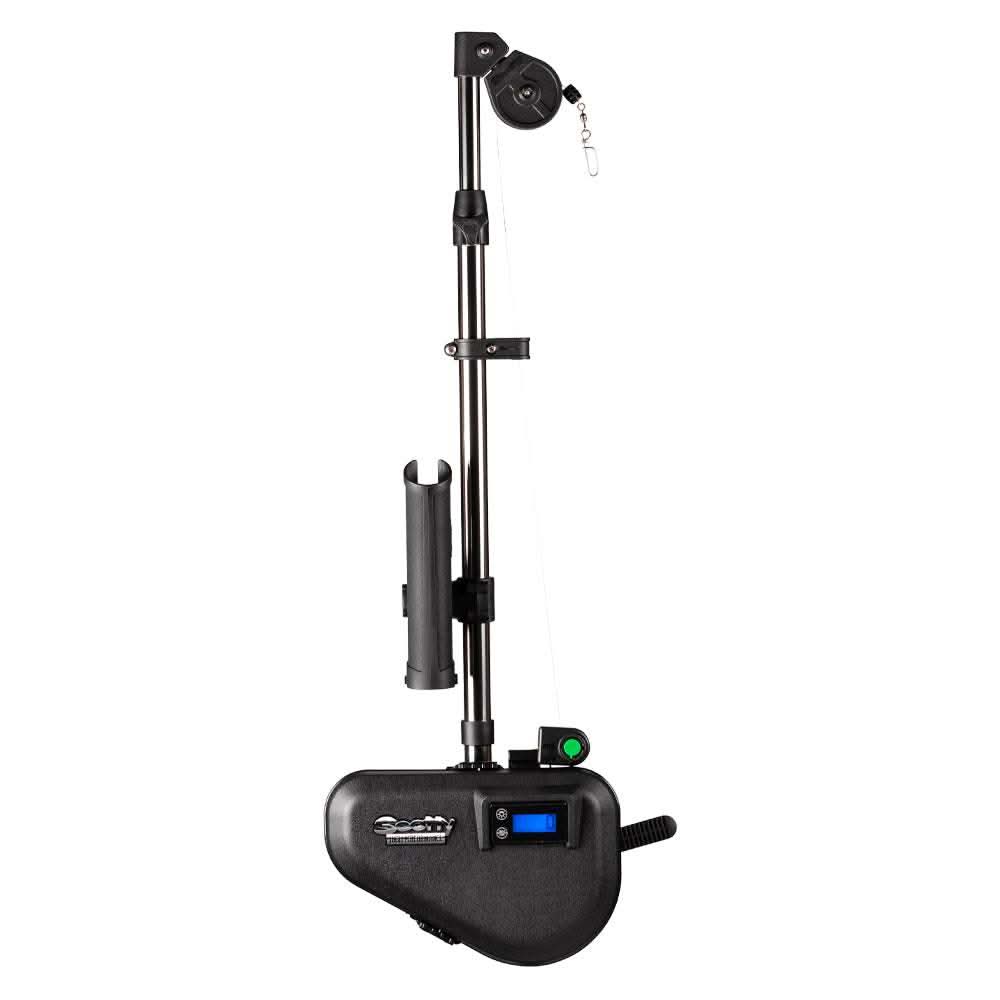 Scotty 2106 HP Depthpower Electric Downrigger with telescoping stainless steel boom and swivel base for precise trolling depth control
