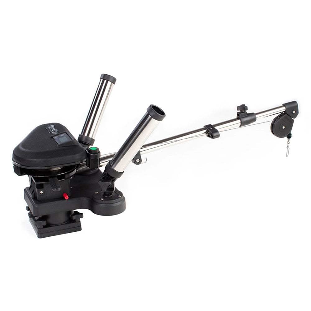 Scotty 2116 HP electric downrigger with 60" stainless steel telescoping boom and dual rod holders