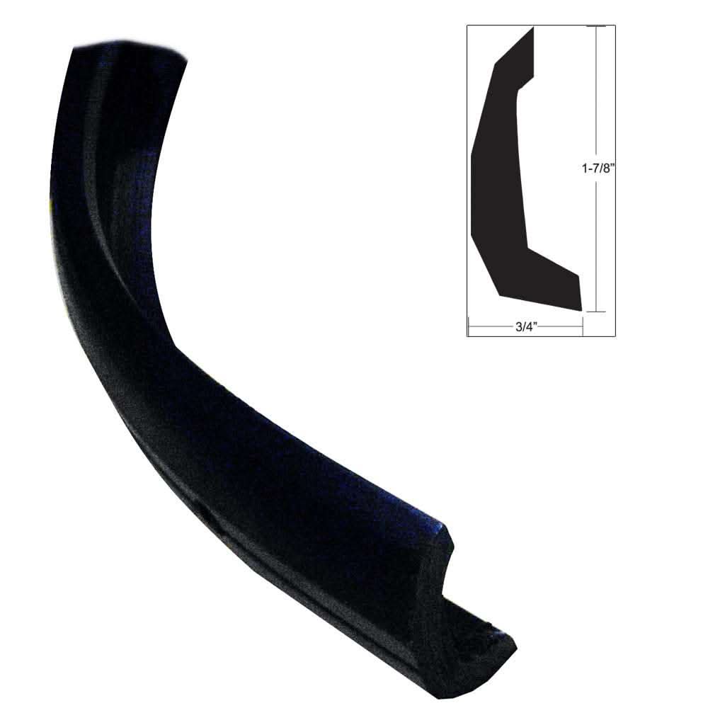 TACO Semi-Rigid Rub Rail Kit black 30-foot length with no insert for boats