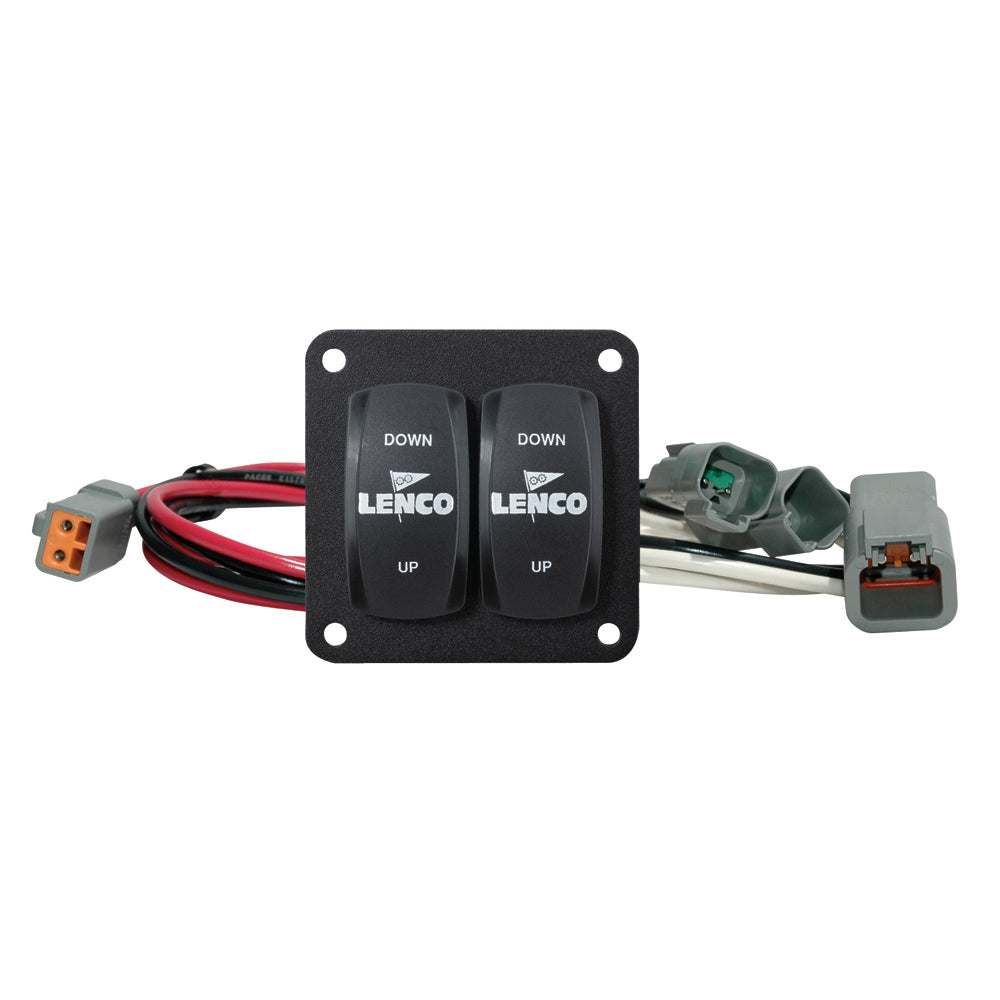 Lenco Carling double rocker switch kit with Deutsch connectors and 36-inch power pigtail for single actuator trim tab systems