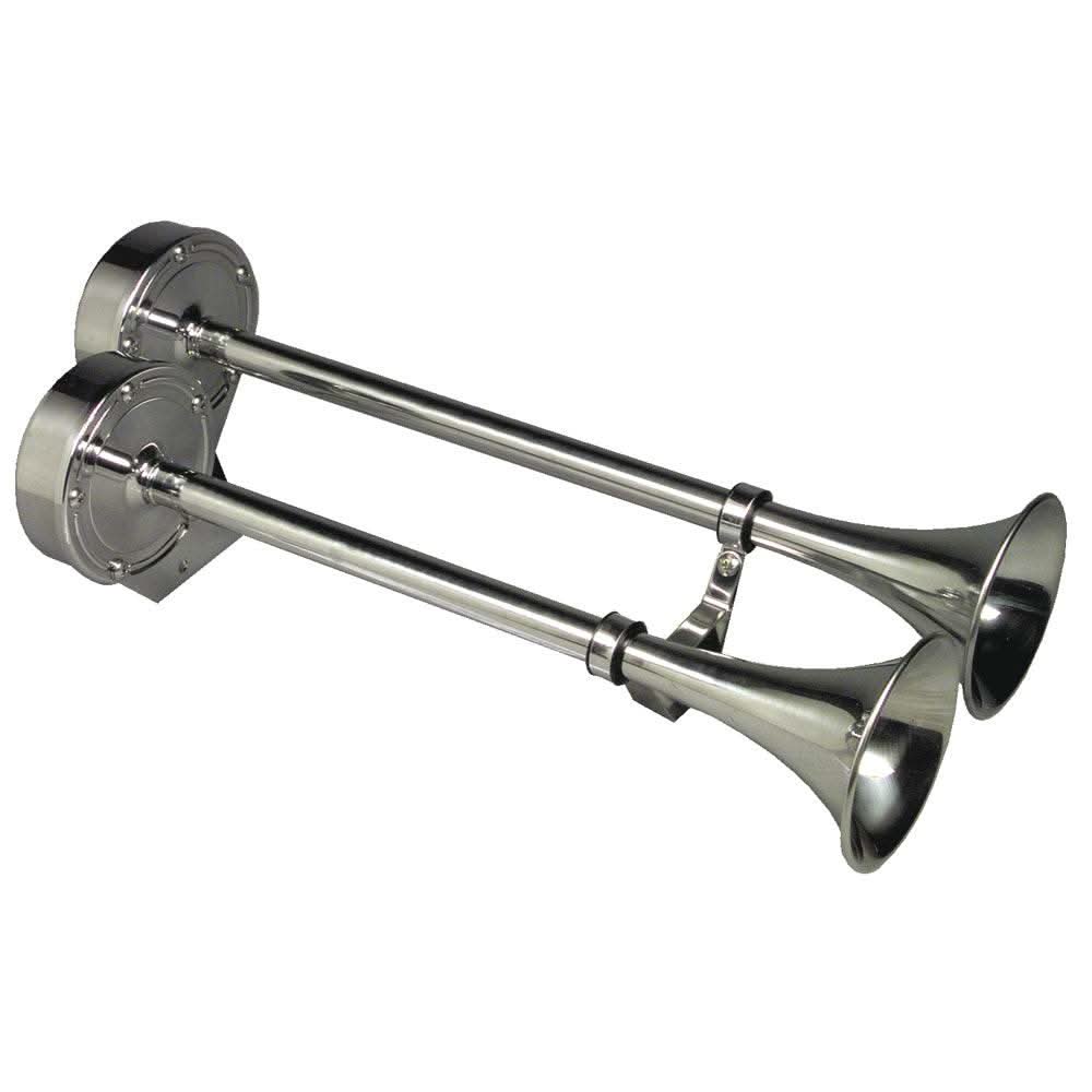 Schmitt Marine stainless steel dual trumpet boat horn 24V deluxe model